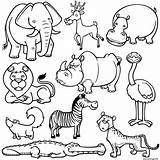 Animaux Sauvages Coloriage sketch template