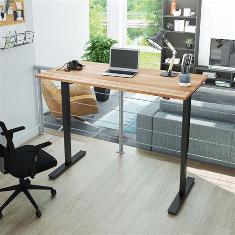 bestar electric height adjustable desk  solid wood top walmartcom