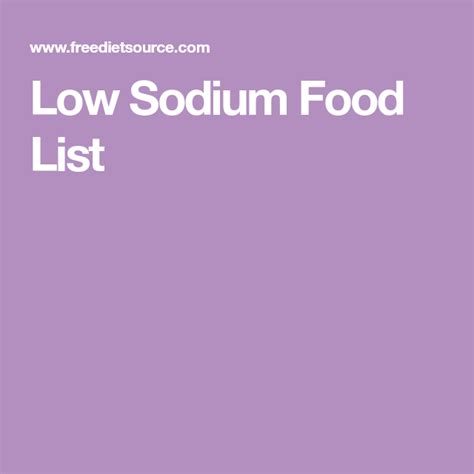 sodium food list  sodium recipes  sodium foods food lists