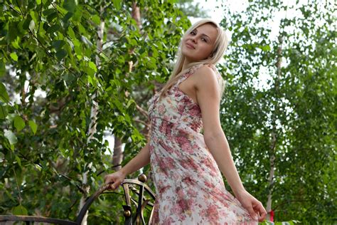 luciana blonde russian girl sundress view cutie hd wallpaper