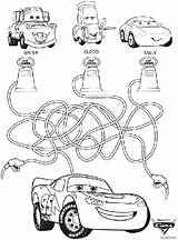 Cars Coloring Disney Maze Pages Print Crayola sketch template