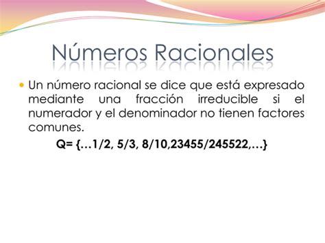 los números racionales e irracionales ppt