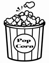 Popcorn Coloring Pages Pop Corn Clipart Movie Bowl Printable Outline Box Kids Theater Template National Color Print Sheets Food January sketch template