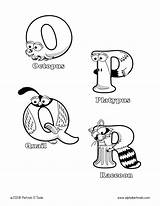 Uppercase Alphabetimals Animals sketch template
