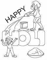 Holi Coloring Pages Happy Festival Colouring Children Kids Color Playing Printable Getcolorings Getdrawings sketch template