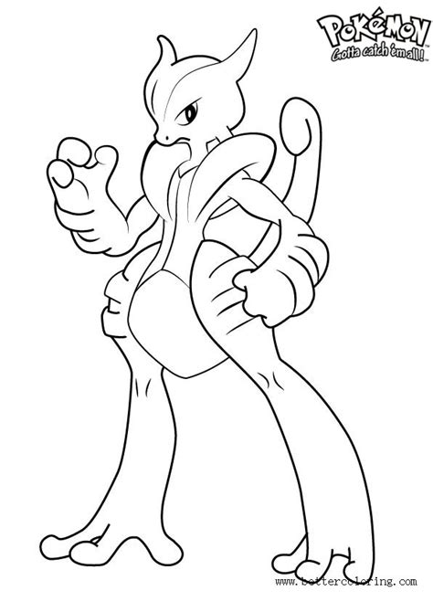 pokemon coloring pages mega mewtwo   printable coloring pages