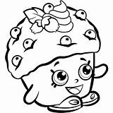 Coloring Blueberry Pages Shopkins Muffin Mini Kids sketch template
