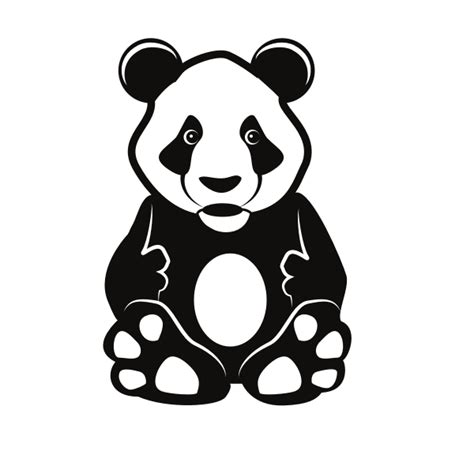 cute panda silhouette  svg