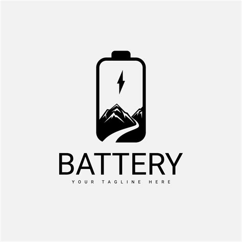 battery logo design   combination  mountain views  vector