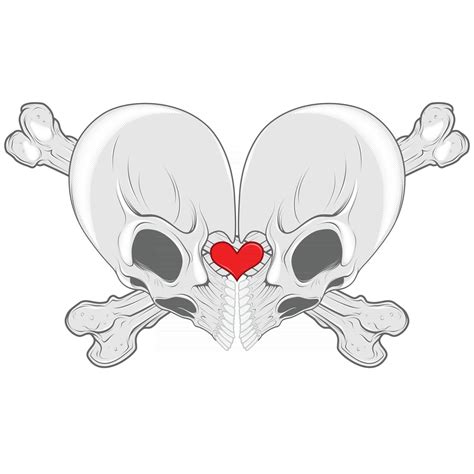 heart shaped skull design  vector art  vecteezy