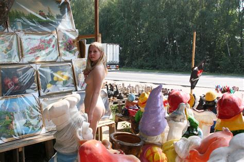 slim blonde walking naked from the market by the way russian sexy girls