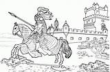 Knights Knight Coloring Coloriage Chevalier Pages Horseback Drawing Imprimer Sur Dessin Royal Colorier Et sketch template