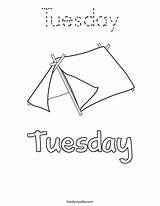 Tuesday Coloring Today Practice Writing Word Print Favorites Login Add Tracing Twistynoodle sketch template