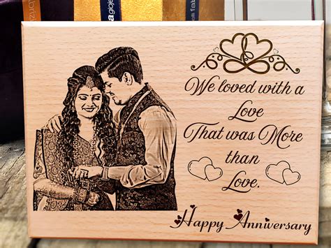 personalized engraved marriage gifts  couples photo plaque