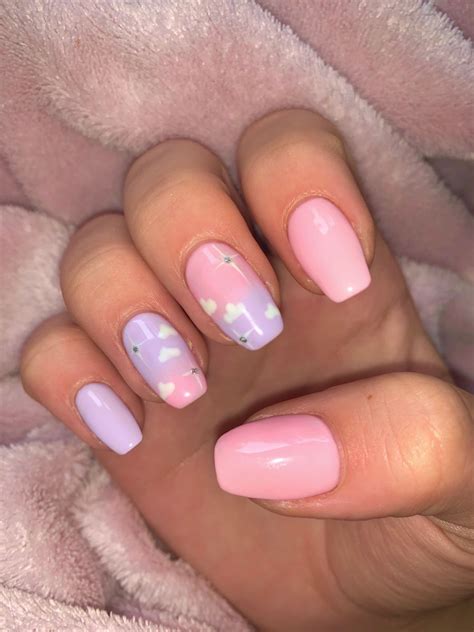 pastel cloud nails nails  kids baby pink nails acrylic girls