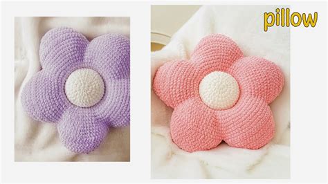 crochet flower pillow youtube