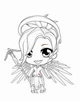 Overwatch Mercy Colouring sketch template