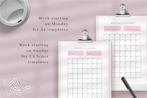 canva printable planners blank template  creative market