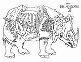 Rhinozeros Nashorn Rhino Dürer Albrecht Ausmalbild Durer Kostenlos sketch template