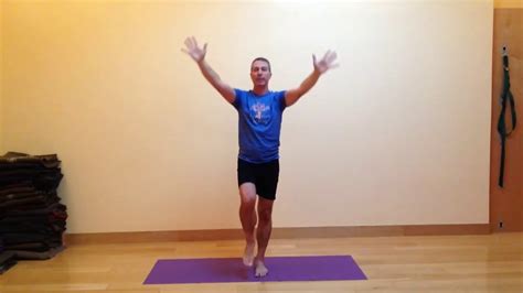 baxter bell yoga mini vinyasa  dynamic standing knee  chest pose