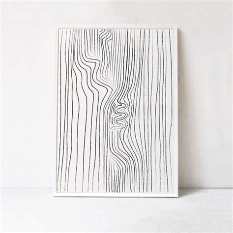 art collectibles printable gift abstract print black grey lines
