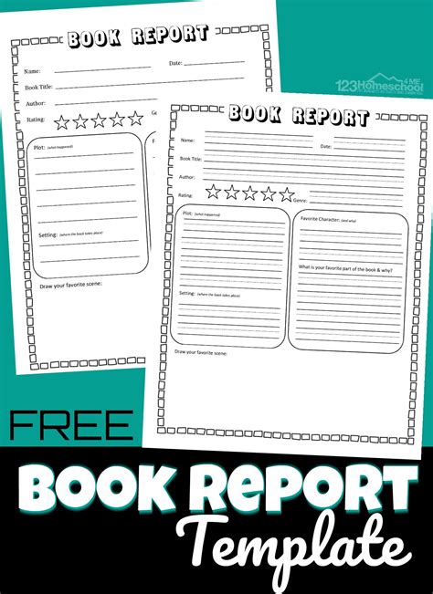 printable book report template