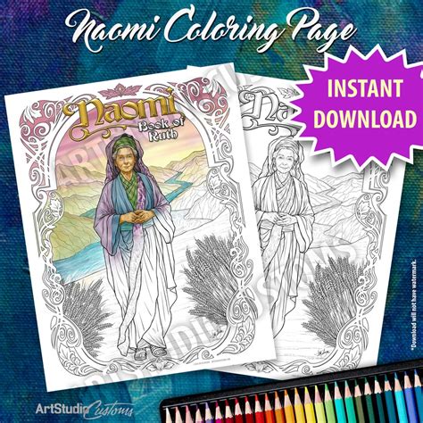 printable naomi coloring page    testament book  etsy