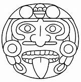 Azteca Aztecas Mayas Calendario Mascaras sketch template
