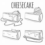 Cheesecake Cheesecakes Stock Set Vector Depositphotos Vectors Royalty Illustrations sketch template