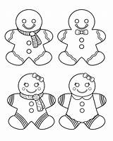 Gingerbread Lebkuchenmann Cutouts Weihnachtsplätzchen sketch template