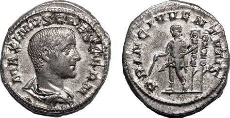 roman empire ad   maximus ar denarius efef maximus princ ivventvtis efef ma shops