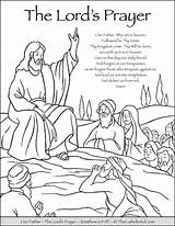 Lords Thecatholickid Sheet Colouring Prayers Cnt Coloringhome sketch template