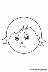 Angry Outline Feelings Coloring Sad Scared Hungry Happy sketch template