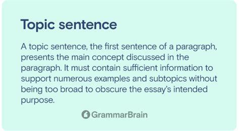 topic sentence definition examples    grammarbrain