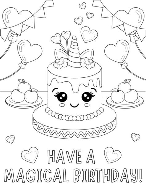 printable happy birthday coloring pages  kids prudent