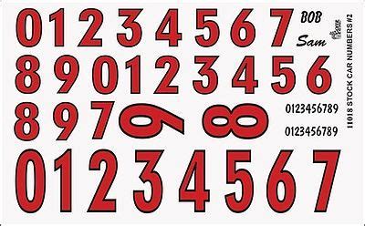 gofer racing stock car numbers  red plastic model vehicle decal