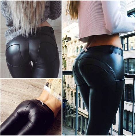 elastic force hot ass pu tight leather pants yoga pants hip pants nicerin best goods and free