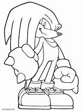 Knuckles Coloring Pages Sonic Printable Getcolorings Print Color sketch template