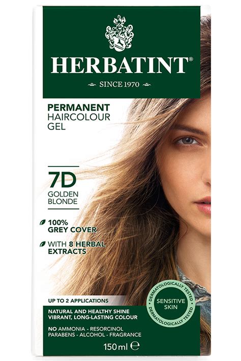 Herbatint Permanent Hair Dye 7d Golden Blonde 150ml Herbatint