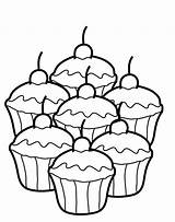 Coloring Pages Kids Dessert Printable Cupcake Popular sketch template