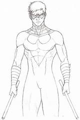 Coloring Nightwing Pages Printable Kids Print sketch template