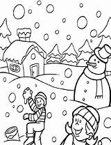 Snow Snowing Snowball sketch template