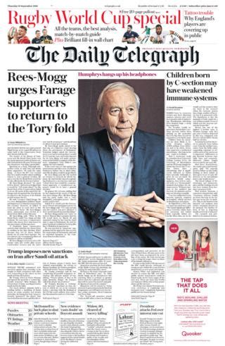 newspaper headlines pm told  show brexit plan  labour reform bbc news