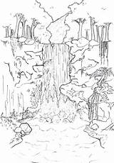 Waterfall Sketsa Pemandangan Terjun Waterfalls Rainforest Rysunki Kolorowanki Sztuka Dyp Woody Gunung Inspirasi Rysowanie Wodospady Artystyczne Pomysły Krajobraz Inspirująca Ołówkiem sketch template