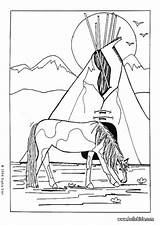 Cheval Indien Colorir Hellokids Caballo Indians Comendo Mustang Indianer Cavalo Grama Um Desenhos Horses Chevaux Americans Farben Drucken Coloriages Indiens sketch template