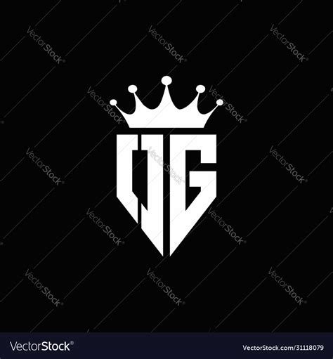 og logo monogram emblem style  crown shape vector image