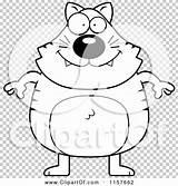 Plump Hind Kitty Standing Legs His Outlined Coloring Clipart Vector Cartoon Thoman Cory sketch template