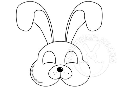 rabbit face mask coloring page easter template