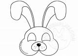 Rabbit Mask Face Coloring Easter sketch template