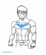 Nightwing Justice Young Coloring Drawing Pages Invasion Getdrawings Deviantart sketch template
